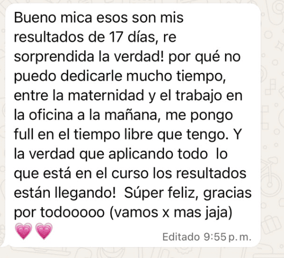 Testimonio 1 de una alumna de Only Elite Academy
