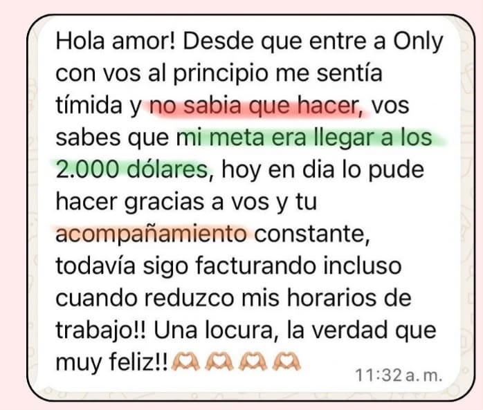 Testimonio 19 de una alumna de Only Elite Academy